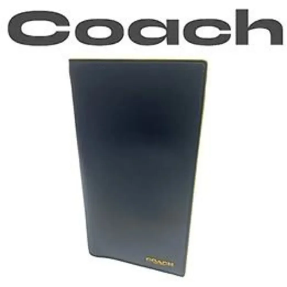 Coach Men's Slim Fashion Soft Leather Black Passport Card Wallet  7 11/16 X 4